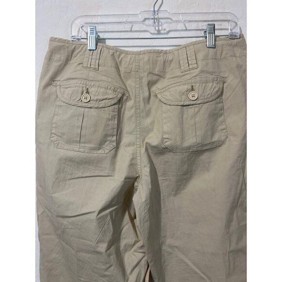 St. John's Bay Stretch Sz 14 Khaki Adjustable Length Crop Lightweight Pants - Picture 5 of 8